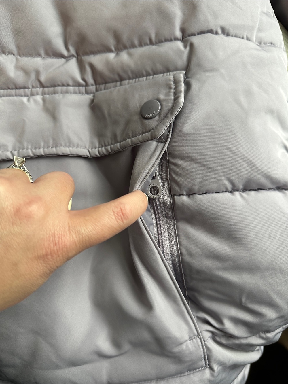 Joules Oversized Hooded Quilted Puffer Coat in Lavender Size US 16 - Picture 7 of 12